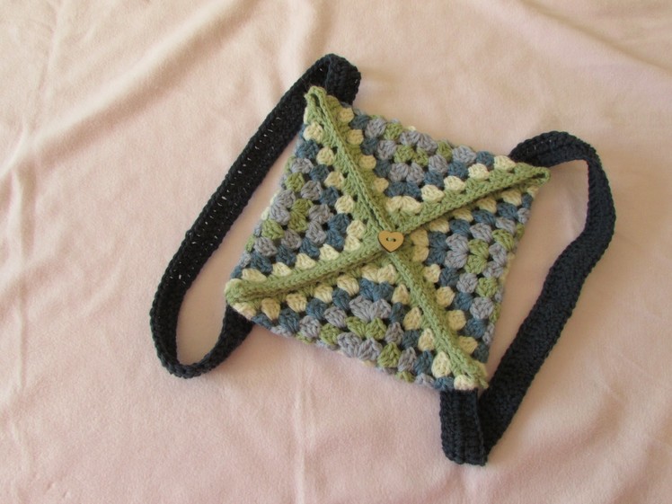 How to crochet an EASY granny square backpack. rucksack