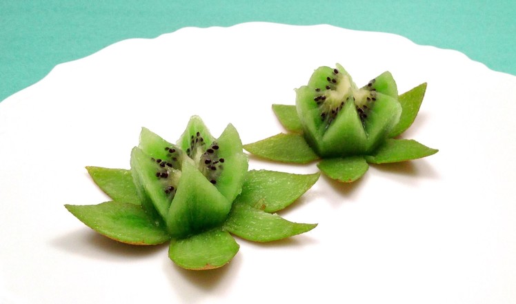 How to Make a Lotus Flower with a Kiwi in One Minute (HD)