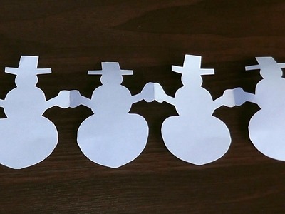 How to make a Snowman Christmas garlands of paper with their hands