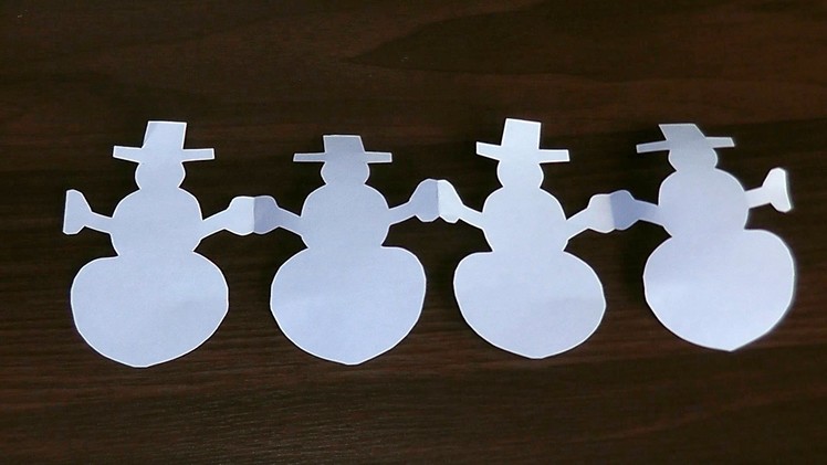 How to make a Snowman Christmas garlands of paper with their hands