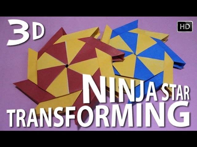 How To Make Origami 3D Transforming Ninja Star - 8 Pointer | Traditional Paper Toy