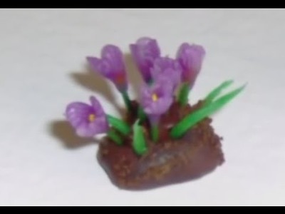 Polymer Clay Miniature - Flowers Crocus