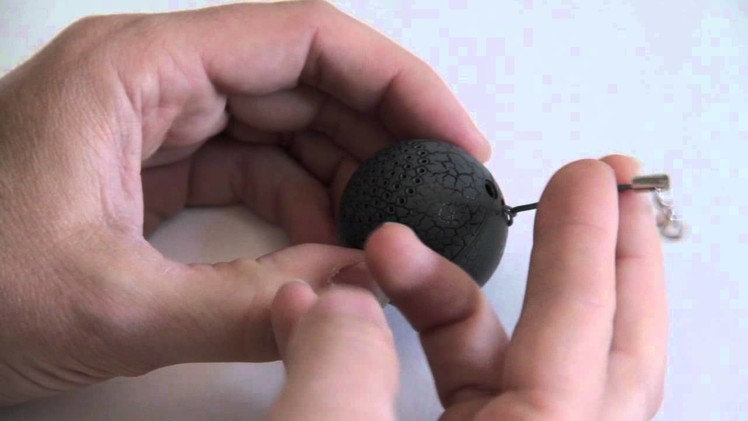 RockBoom Grey Crackle Keychain Speaker Ball Product Demo