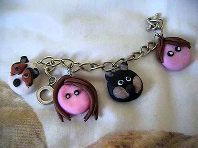 CTFxC. Internet Killed Television Polymer Clay Charm Braclet! :D (Get well Soon Charles!)