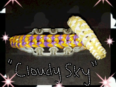 New " Cloudy Sky" Monster Tail Loom Bracelet. How To Tutorial