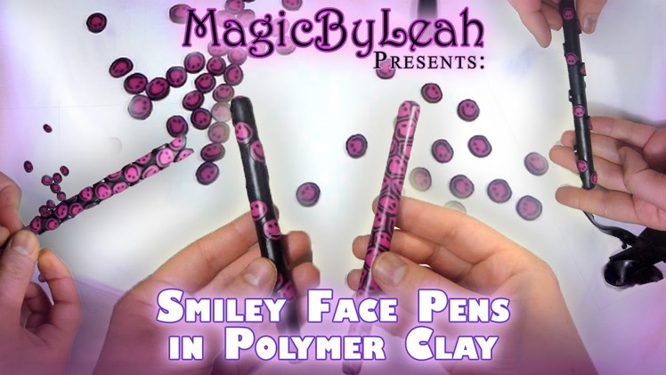 2 Methods for Covering a Pen with Polymer Clay Cane Slices - Smiley Face Project Part  2