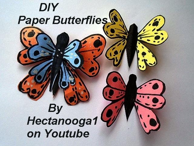 Colorful Paper Butterflies, Easy craft for kids of all ages, paper crafts, wedding decor,