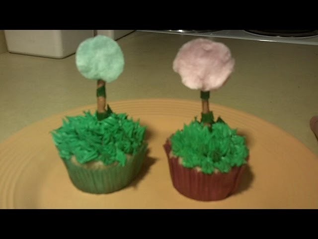 How to Make Dr Seuss Truffula Tree Birthday Cupcakes