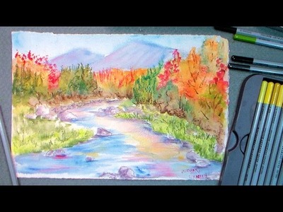 How to paint fall foliage in watercolor pencils