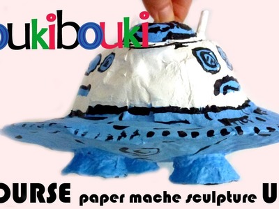 Paper Mache UFO - Artistic Activity for children- craft making art - How to Make COUKIBOUKI