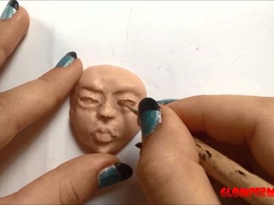 Polymer Clay female face pendant speed sculpt