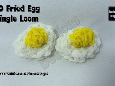 Rainbow Loom 3D Fried Egg Charm on a single loom  - Gomitas