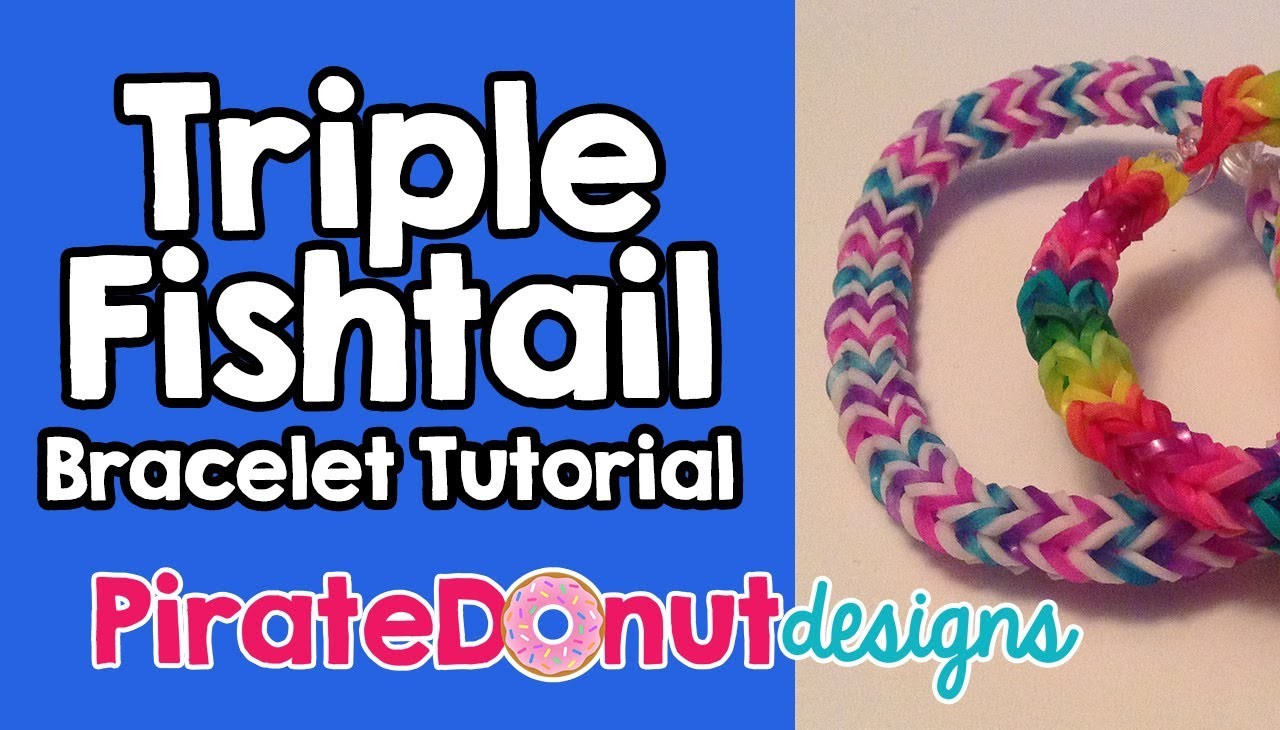 Triple Fishtail Rainbow Loom Bracelet Tutorial