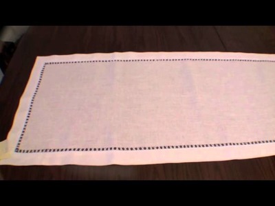 100% Linen Table Runner and Placemats Hand Hemstitched