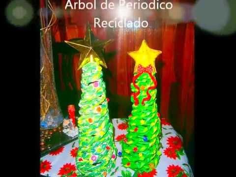 Árbol de Navidad con periódico. How to make a newspaper Christmas Tree.