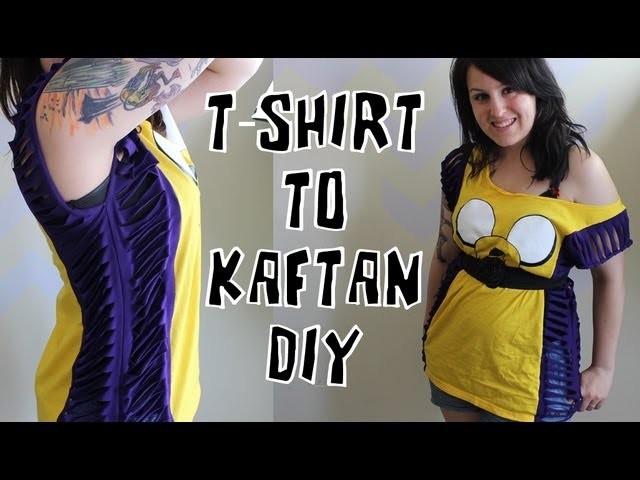 DIY T-shirt into a Kaftan style top.