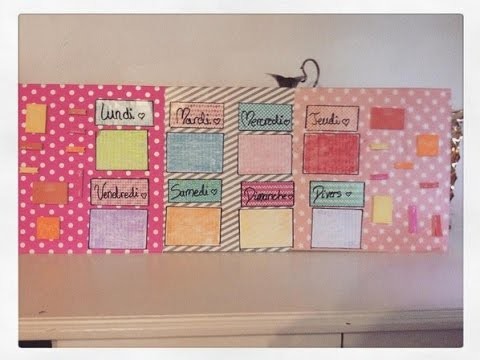 ♥♥♥ DIY Week Planner Board: How to make a week planner board. Comment faire un tableau planning ♥♥♥