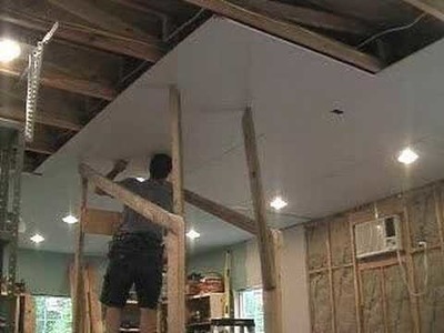 Hanging drywall on 10' ceiling w. one man