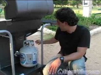 How to Barbecue on a Gas Grill : Installing & Connecting a Propane Tank to your Gas Grill