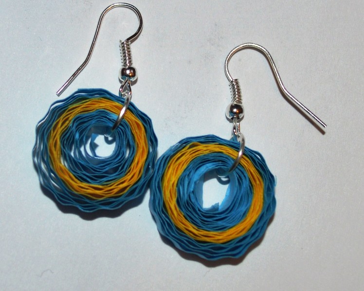 New : Craft can heal How to make Beautiful Quilling Earring Yellow.blue design -Paper Art Quilling