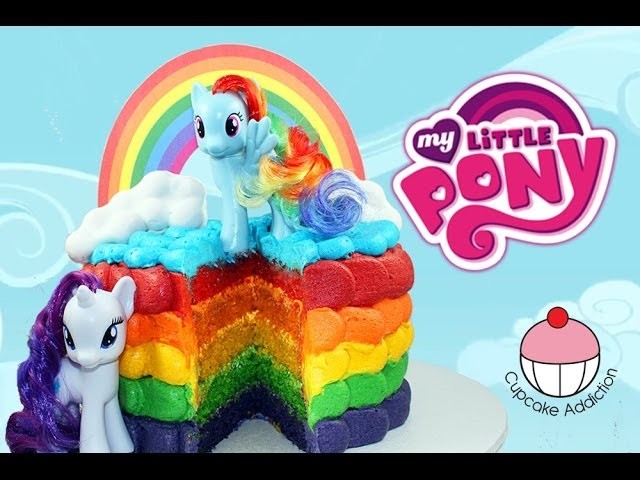 RAINBOW CAKE! How to Make a My Little Pony Rainbow Layer Cake with Cupcake Addiction
