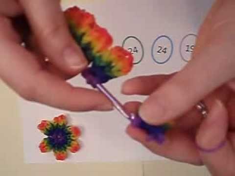 Shelly's Rainbow Rubberband Flower no loom needed