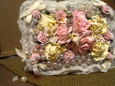 Altered Paper Mache Pearl & Floral Box