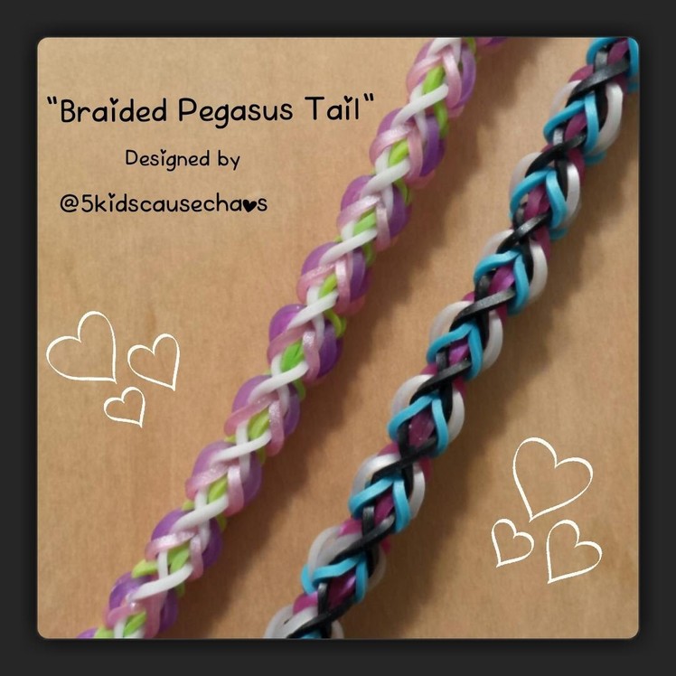 "Braided Pegasus Tail" Rainbow Loom Bracelet.How To Tutorial