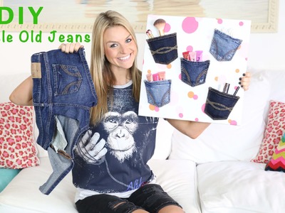 DIY: Recycle Old Jeans To Make A Denim Pocket Wall Organizer