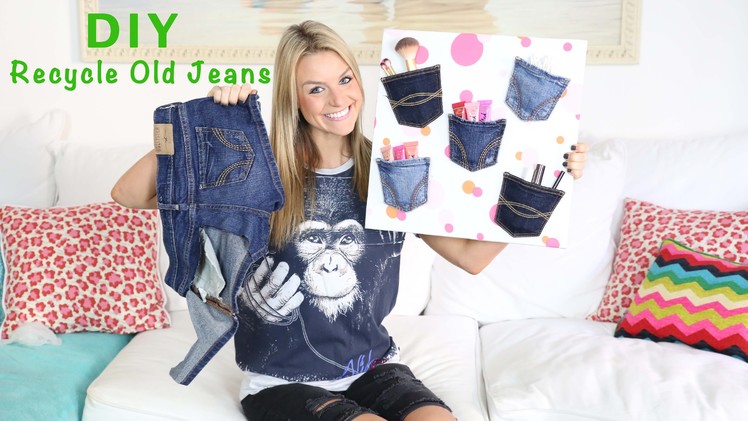 DIY: Recycle Old Jeans To Make A Denim Pocket Wall Organizer
