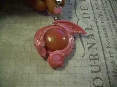 Dragon Stones polymer clay jewelry pendant share