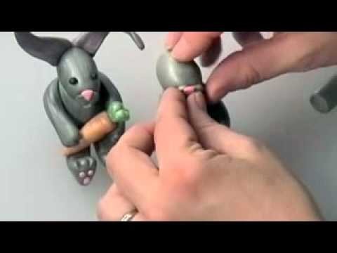 Free Polymer Clay Projects: Sitting Rabbit Pt2