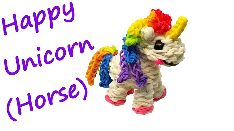 Happy Unicorn (Horse) Tutorial by feelinspiffy (Rainbow Loom)