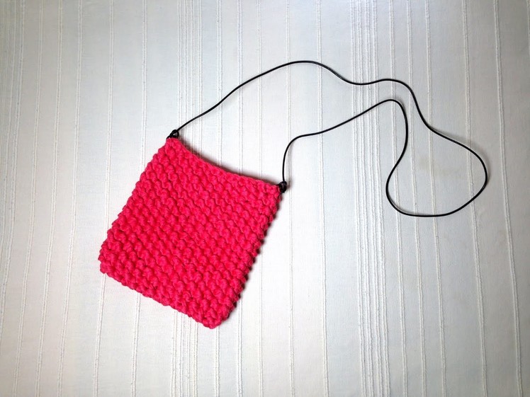 How to Loom Knit a T-Shirt Yarn Summer Purse (DIY Tutorial)