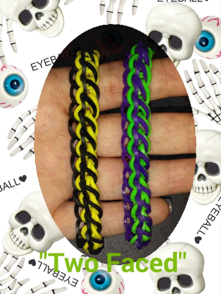 My New "Two Faced" Rainbow Loom Bracelet. How To Tutorial