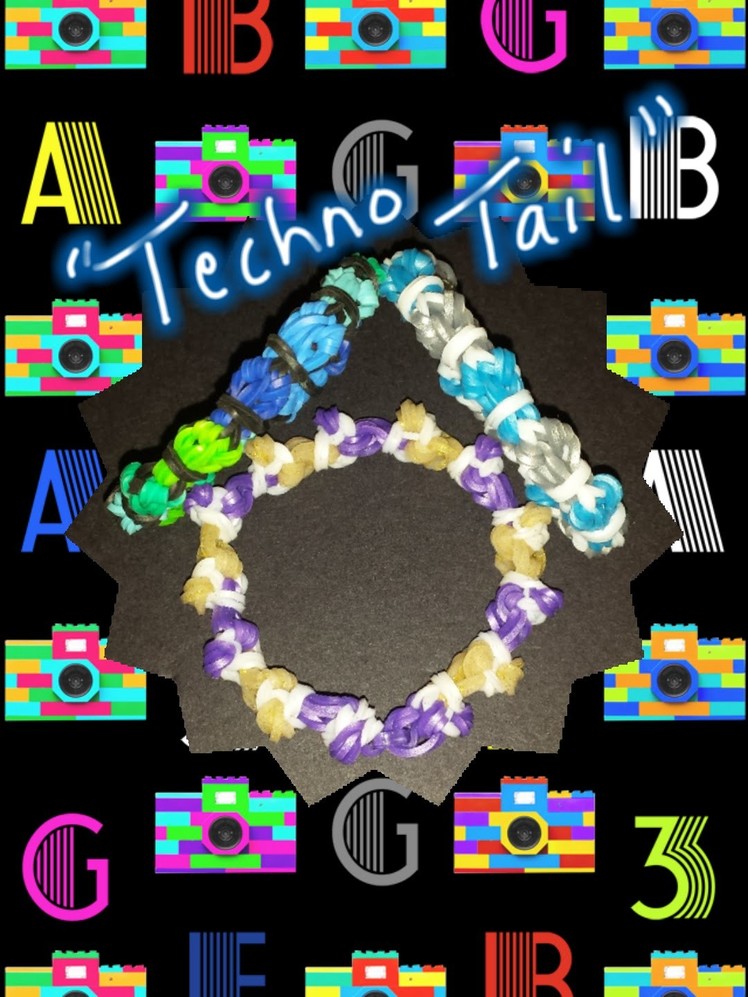 New "Techno Tail" Rainbow Loom Bracelet.How To Tutorial