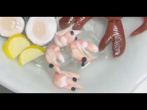 Polymer Clay Miniature - Whole Shrimps (big)