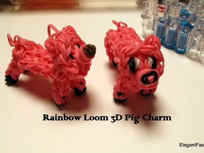 Rainbow Loom 3D Pig Charm - How to