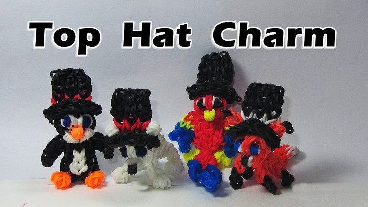 Rainbow Loom (EASY): TOP HAT Charm ( 3D - can be worn by other charms): Tutorial (DIY Mommy)