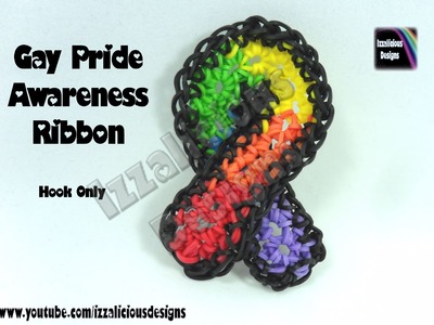 Rainbow Loom Gay Pride Awareness Ribbon - Hook Only.Loom Less