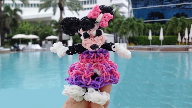 Rainbow Loom Minnie Mouse 3D Dress Up Doll made with Loom Bands