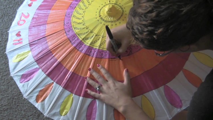 Time Lapse Painting - Paper Parasol Wedding Decorations