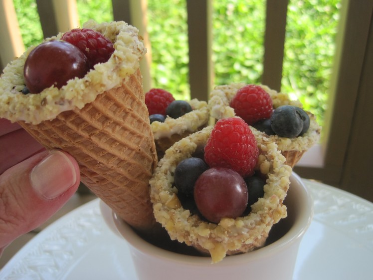 Edible FRUIT BOUQUETS - How to make BLUEBERRIES, RED RASPBERRIES, GRAPES & SUGAR CONES