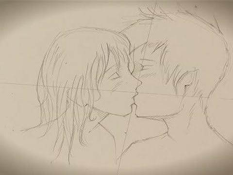 How To Do Drawings Of People Kissing