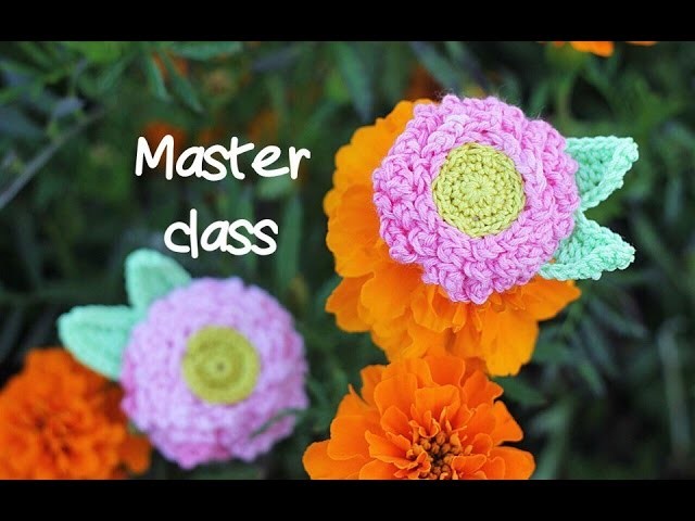 Master class on knitting “Daisy”(flower) with crochet