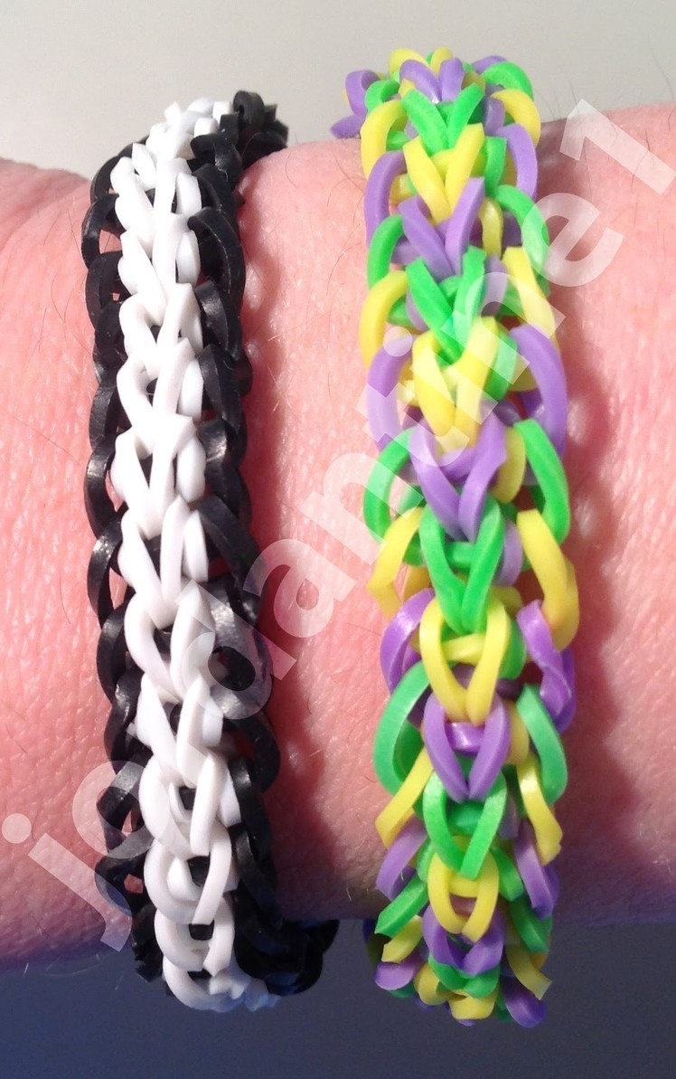 New Crossback Bracelet - Rainbow Loom, Wonder Loom, Monster Tail, Finger Loom