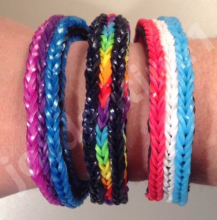 New Rainbow Loom Long Cross Triple Fishtail Bracelet