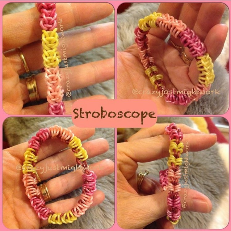 New "Stroboscope" Hook Only Rainbow Loom Bracelet.How To Tutorial