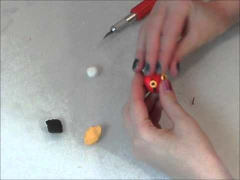 Polymer charm Sans mask from Princess Mononoke tutorial