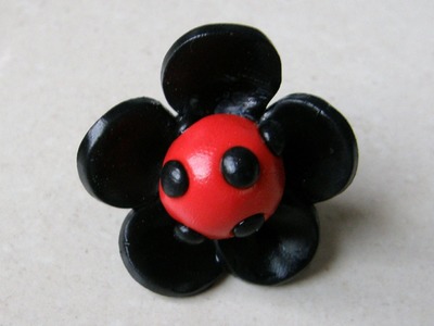 Polymer clay ladybug ring